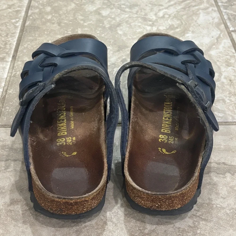 Birkenstock Salina Navy Blue Birko-Flor Strappy Sandals Womens 38 L7 M5